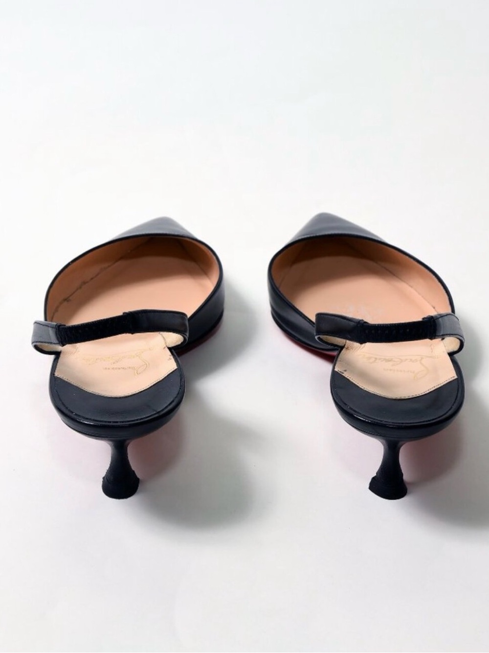 Christian Louboutin Black Pointed Slingback Pumps - Picture 4 of 8